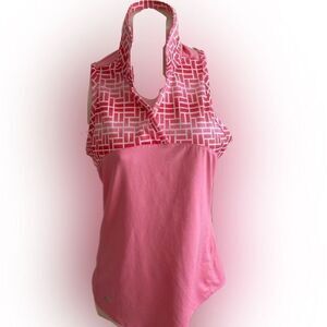 Adidas Climacool Golf Shirt - M pink /orange, polyester spandex